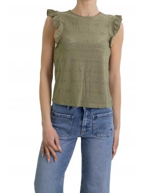Maglia con volant e ricami Only